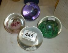 4 Caithness paperweights including 'Seafarin' and 'Starwater'