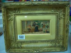 A gilt framed oil on canvas initialled WP