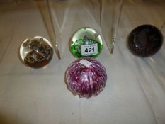 4 Caithness paperweights including 'Myriad' and 'All Creatures Great and Small'