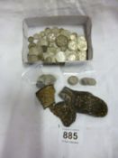 A mixed lot of coins etc