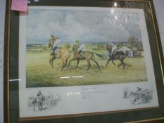 A Limited Edition print entitled 'Going to the Post' by C J Roche, 121/500, signed