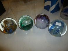 4 Caithness paperweights including 'Breakers' and 'Acrobat'