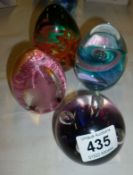 4 Caithness paperweights including 'Moonflower'