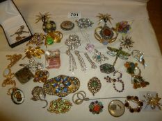 In excess of 30 items of jewellery, mainly brooches