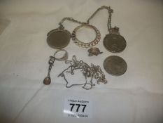 A mixed lot of silver etc