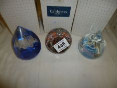 3 boxed Caithness paperweights being 'India', 'Jupiter' and 'Banshee'