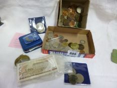 A Mixed lot of coins and notes including English and German