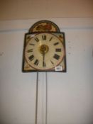 A painted single weight wall clock