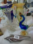 5 items of glass including Murano