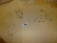 A quantity of pencil drawings, unsigned but some attributed to Franklin White