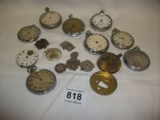 A mixed lot of pocket watches and watch parts