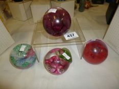 4 Caithness paperweights including 'Windfall' and 'Mosaic'