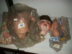 A German bisque doll in need of re-stringing