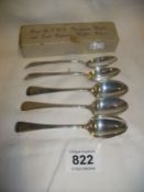 5 silver teaspoons