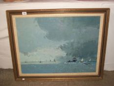 An oil on board "Rain off the shore" signed G Chatham