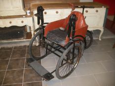 A Victorian hand crank wheel chair by Hough, Southport