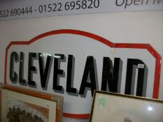 A large Cleveland enamel sign