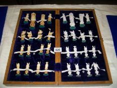 A cased ivory chess set