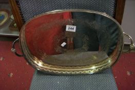 A silver plated gallery tray