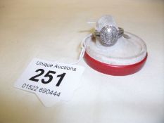 A 9ct white gold ring set with 0.5 ct diamonds