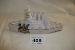 A Carlton ware crested HMS renown, 'Bradford' crest