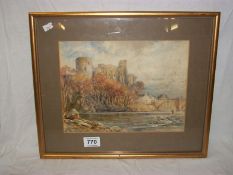 A framed and glazed watercolour 'Barnard Castle', Fred Whitehead 1853-1938