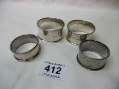 4 silver napkin rings