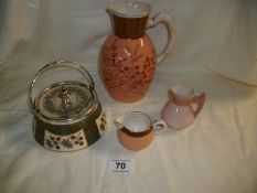 4 Items of Macintyre porcelain including lidded pot (small jug a/f)