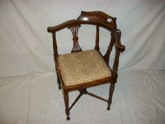 An inlaid corner chair