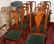 A set of 8 Queen Anne dining chairs