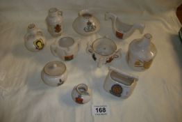 10 items of Goss crested china