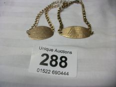 2 9ct gold identity bracelets