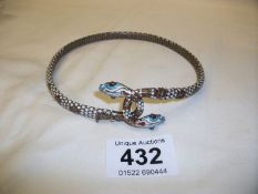 An enamelled snake necklace