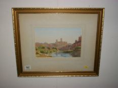 A Lincoln Cathedral watercolour signed Roope 1976