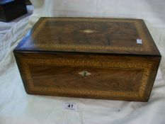 A Victorian walnut writing box, 35cm x 23cm x 15cm