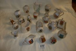 20 items of assorted crested china