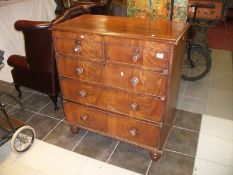 A mahogany 2 over 3 chest of drawers