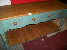 A painted 3 drawer dresser base