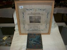 A Lusitania silk/paper framed picture (picture is of either Titanic or Olympia), and a Britain