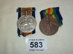 A WW1 War medal 41390 Pte A E Thorpe Leicester Regiment and WW1 Victory medal 13592 Pte B L