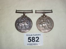 2 WW2 medals.  War medal 41390 Pte G H Shotter, Leics Rgt and WW1 Victory medal, 13592 Pte B L