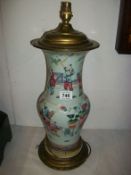 A Chinese porcelain lamp base