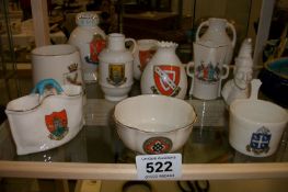 10 items of Goss crested china