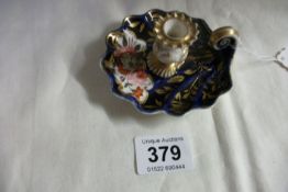 A Crown Derby style chamber candlestick