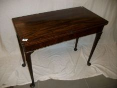 A Mahogany fold over card table a/f