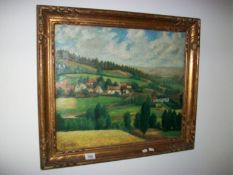 An oil on canvas, late 19th century Naive school signed Jean Quintallete