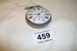 A silver pocket watch