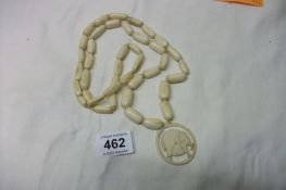 A bone necklace