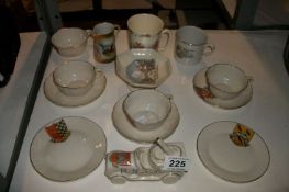 14 Items of crested china