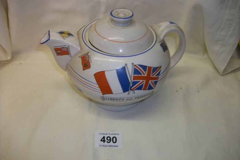 A rare 'War against Hitlerism' teapot